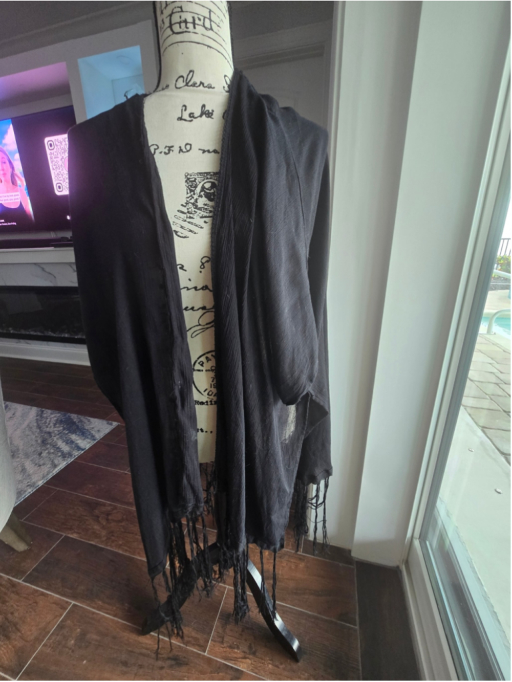 Sonoma Goods Black Tassled Cover Up. One Size Fits All